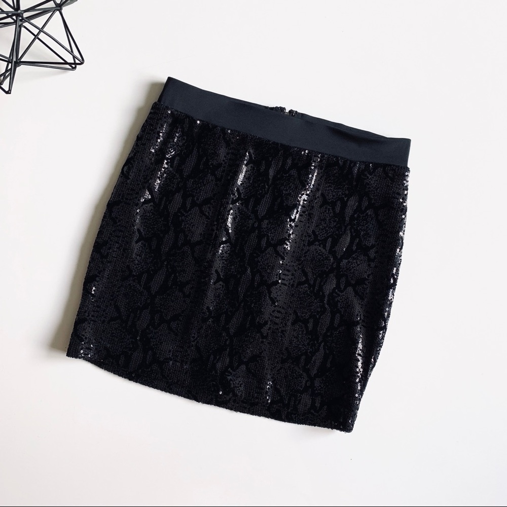 Guess Sequin and Velvet Mini Skirt